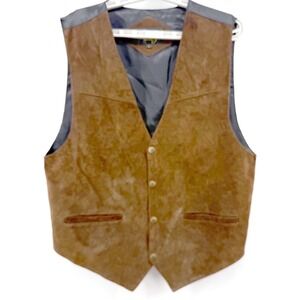 Scully VTG Suede Vest Men Large Western Boar Snap Rodeo Cowboy
